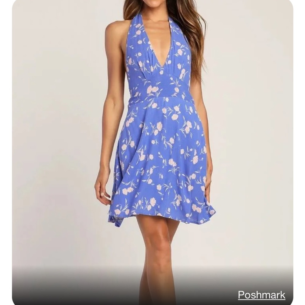 Lulus blue skies halter dress